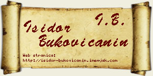 Isidor Bukovičanin vizit kartica